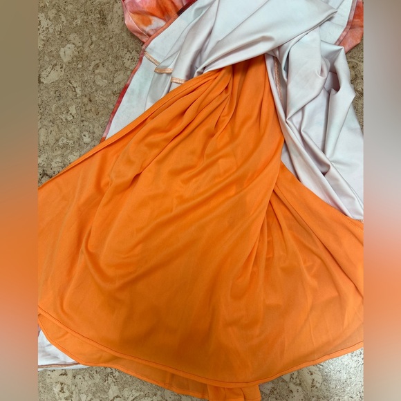 Rene Ruiz Collection One Shoulder Fit and Flare Scuba 3D Appliqué Gown - Picture 9 of 16